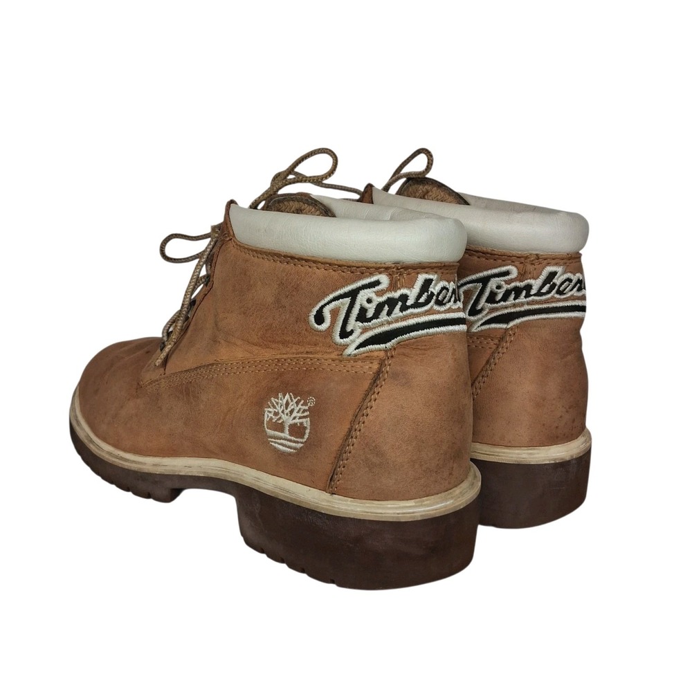 Vintage Y2K Timberland Leather Ankle Chukka Boots Spell Out Logo Women's 8 M